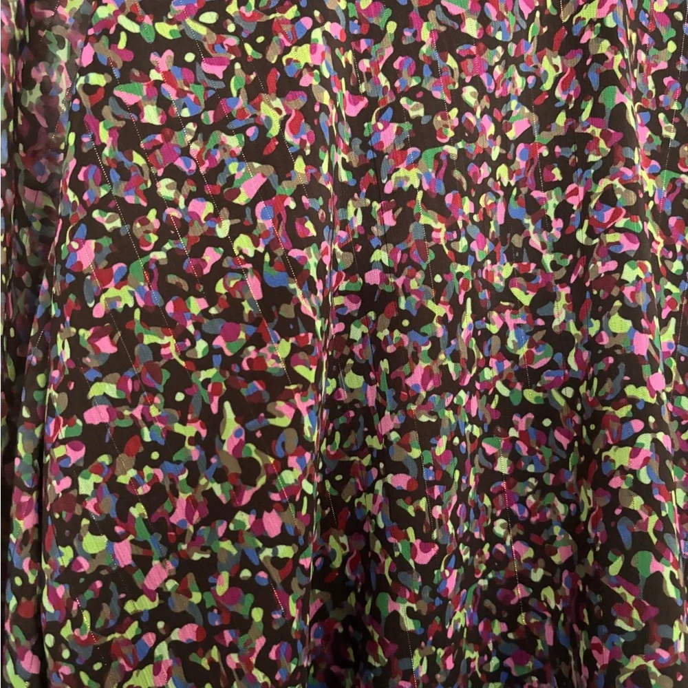 Aqua Multicolor Sheer Blouse - Picture 4 of 9